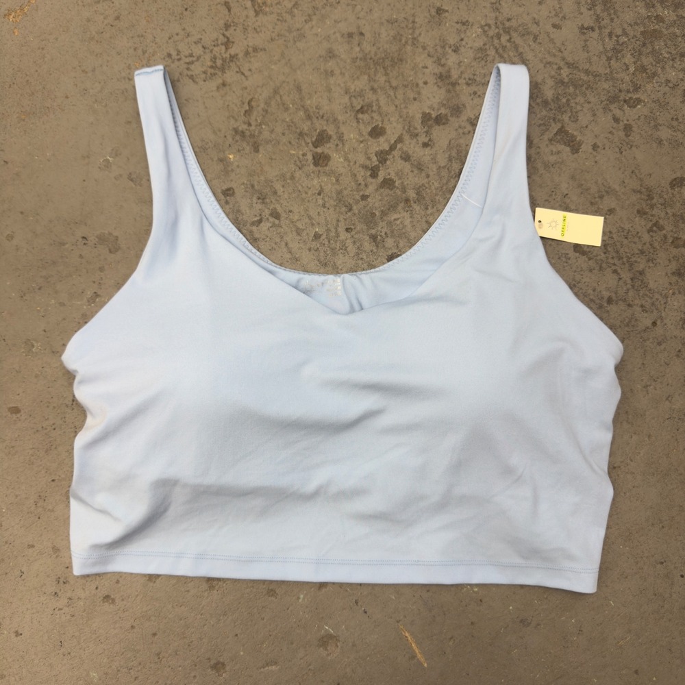 OFFLINE by Aerie Real Me V-Neck Longline Sports Bra Light Blue XXL NWT